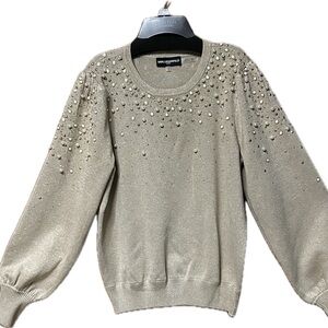 New w tag Karl Lagerfeld  Crew Neck Sweater with Embellishments